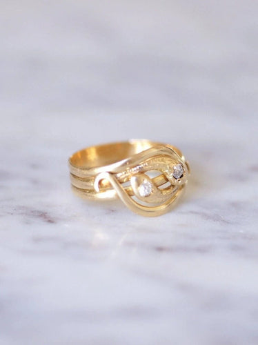Bague Serpents enroulés Victorienne diamants 58 Facettes