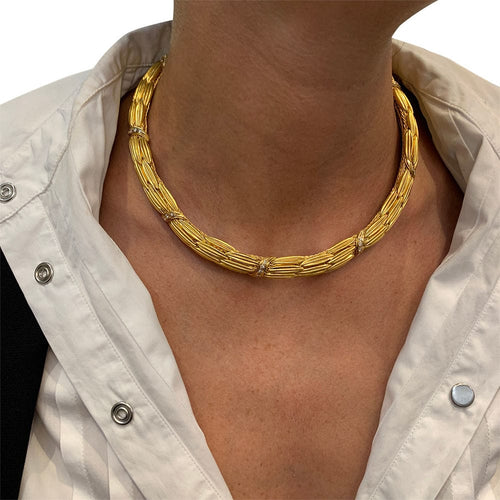 Collier Collier Lalaounis "Epis" en or jaune et diamants. 58 Facettes 31909
