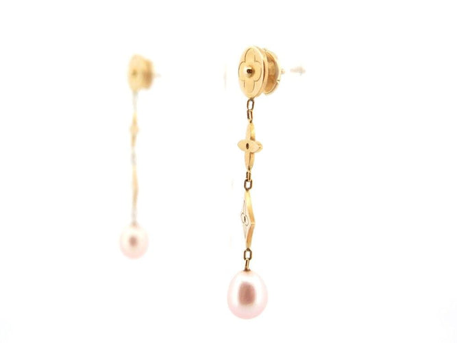 Boucles d'oreilles boucles d'oreilles LOUIS VUITTON monogram idylle blossom or jaune 58 Facettes 250543