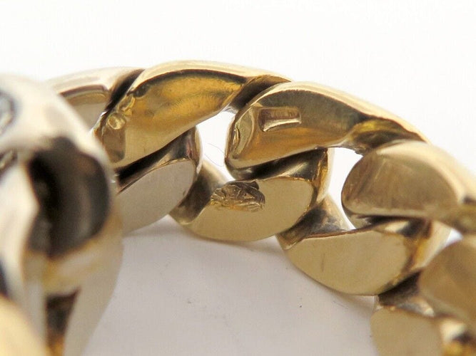 Bague 58 vintage bague POMELLATO gourmette or blanc et jaune 18k et diamants 58 Facettes 253587