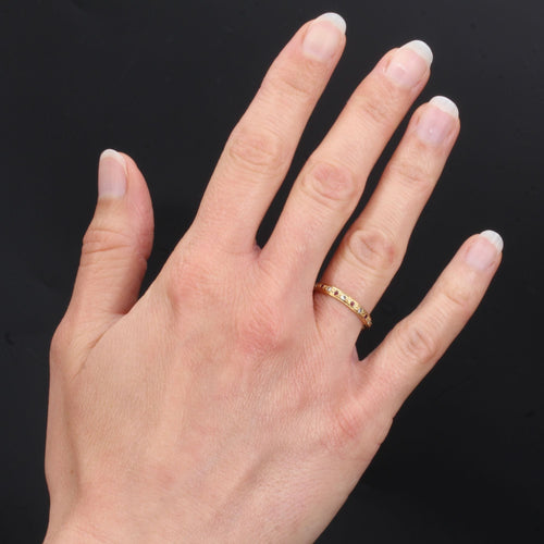 Bague 53 Alliance ancienne diamant rubis 58 Facettes 21-229B