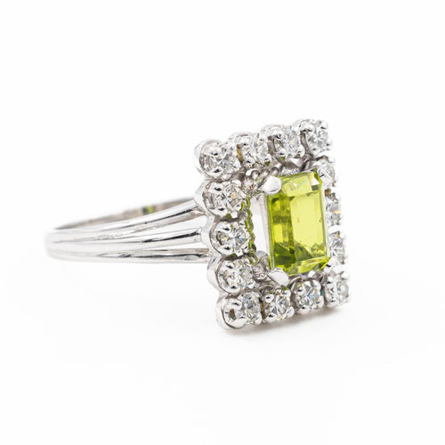 Bague 55 Bague Or blanc  Péridot 58 Facettes 1613467CN