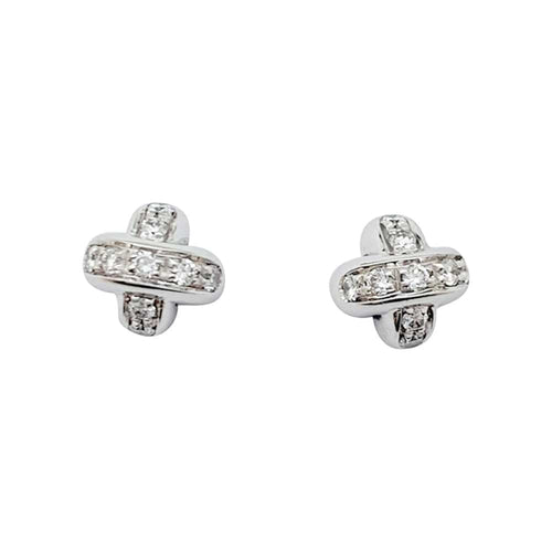 Boucles d'oreilles Boucles d'oreilles Chaumet, Liens, or blanc et diamants. 58 Facettes 31659