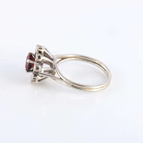 Bague Bague Marguerite Grenat Diamants 58 Facettes