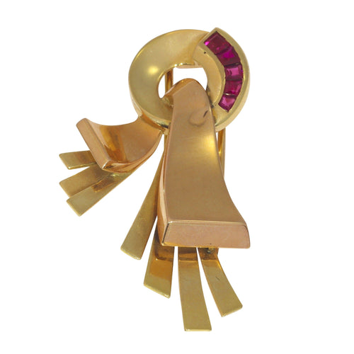 Broche Broche or, rubis 58 Facettes 12005-0030