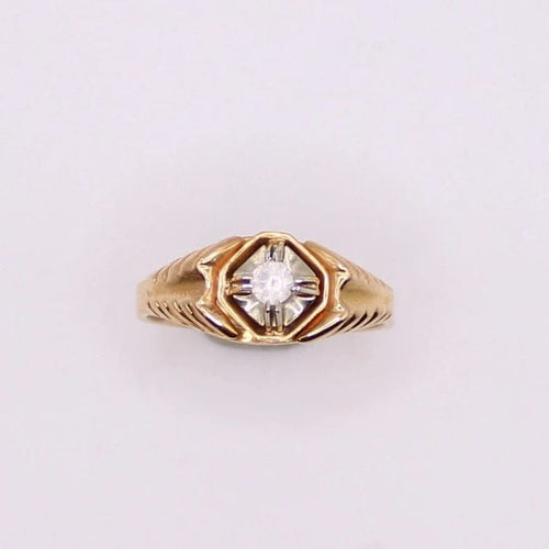 Bague Bague Solitaire et Chevalière or jaune et spinelle 58 Facettes