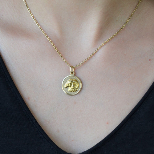 Pendentif Médaille Bélier or jaune 58 Facettes CVP43