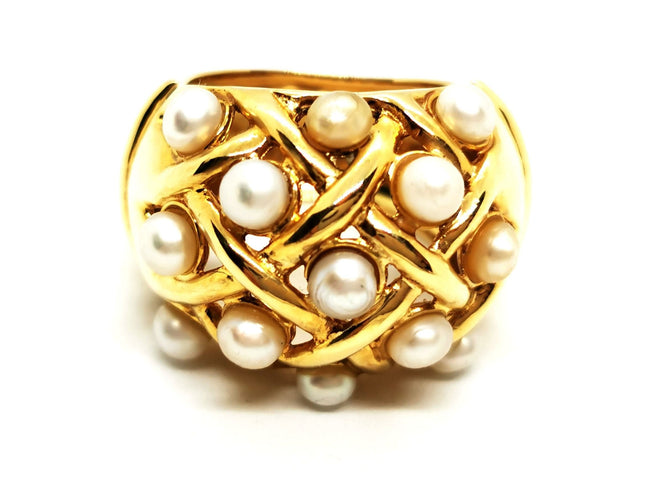 Bague 54 Bague Cocktail Or jaune Perle 58 Facettes 1752174CN