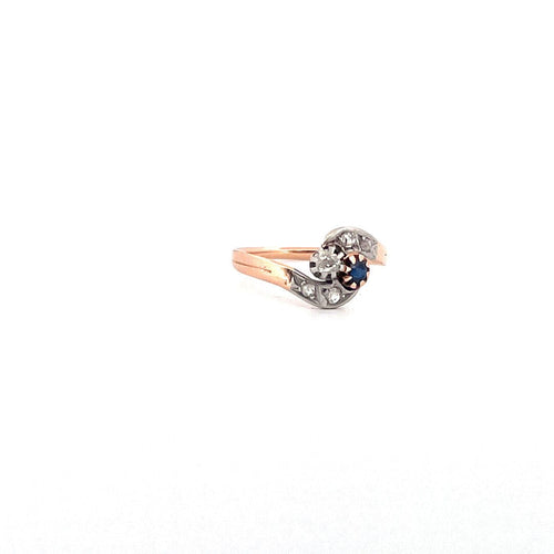 Bague Bague toi et moi, diamants et saphir 58 Facettes