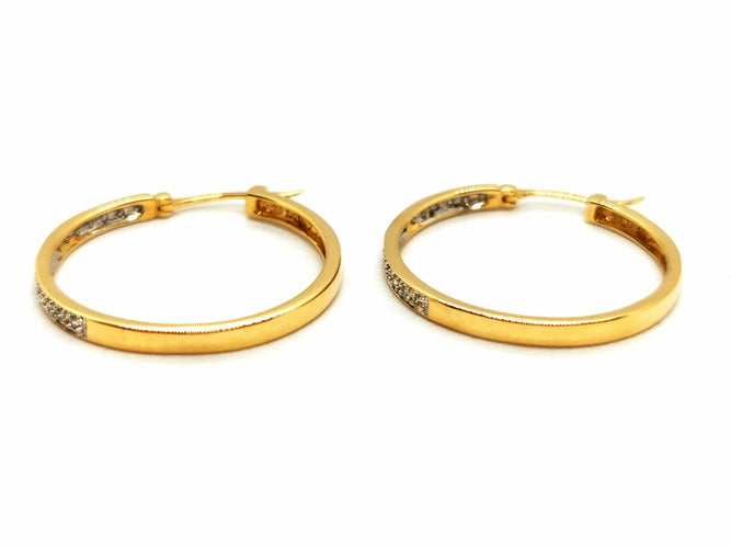 Boucles d'oreilles Boucles d'oreilles Créoles Or jaune Diamants 58 Facettes 1740879CN