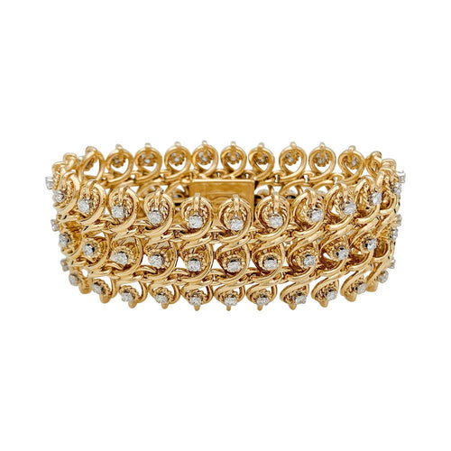 Bracelet Bracelet vintage en or rose, platine et diamants. 58 Facettes 31649