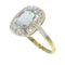 Bague 54 Bague de fiançailles Belle Epoque diamant et aigue-marine 58 Facettes 23139-0010