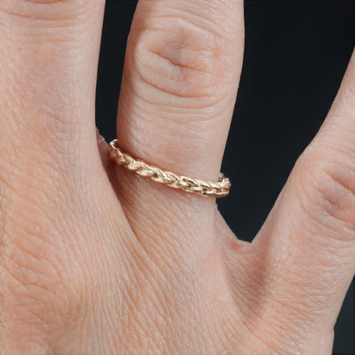 Bague 50 Alliance tresse ciselée or rose 58 Facettes TRE2.0R