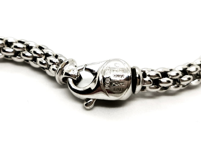 Collier Fope Collier Maille pop-corn  Or blanc 58 Facettes 1696420CN