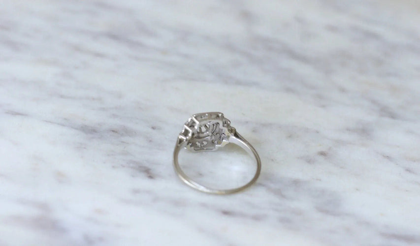 Bague Bague de fiançailles Art Deco, Diamants 58 Facettes