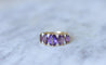 Bague Bague jarretière améthystes et diamants 58 Facettes