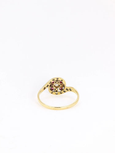 Bague Bague tourbillon ancienne diamants et rubis 58 Facettes J124
