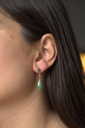 Boucles d'oreilles Boucles d'oreilles Or jaune Jade Jadéite 58 Facettes 2432032CN