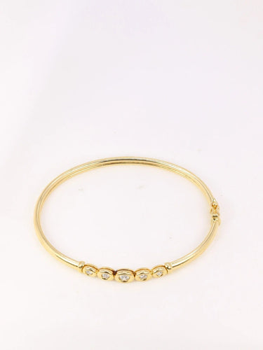 Bracelet Bracelet jonc vintage or souple et diamants 58 Facettes J94