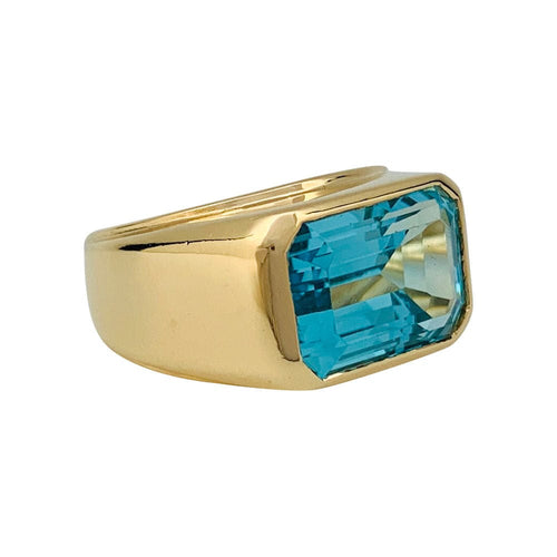 Bague 52 Bague Fred or jaune et topaze bleue. 58 Facettes 33027