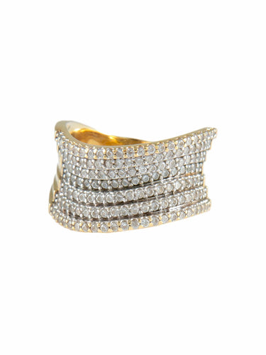 Bague Or Jaune / 58 BAGUE "WAVE" OR & DIAMANTS 58 Facettes BO/220034