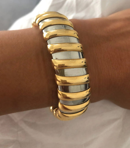 Bracelet Bracelet or et acier de la maison Bvlgari 58 Facettes 1
