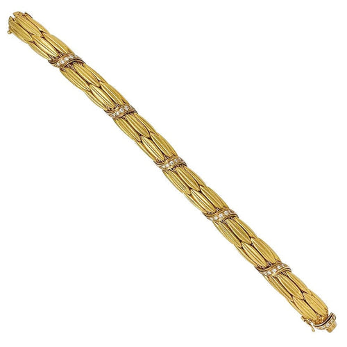 Bracelet Bracelet Lalaounis "Epis" en or jaune et diamants. 58 Facettes 31911