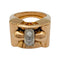 Bague 53 Bague tank or rose, blanc et diamants. 58 Facettes 31901
