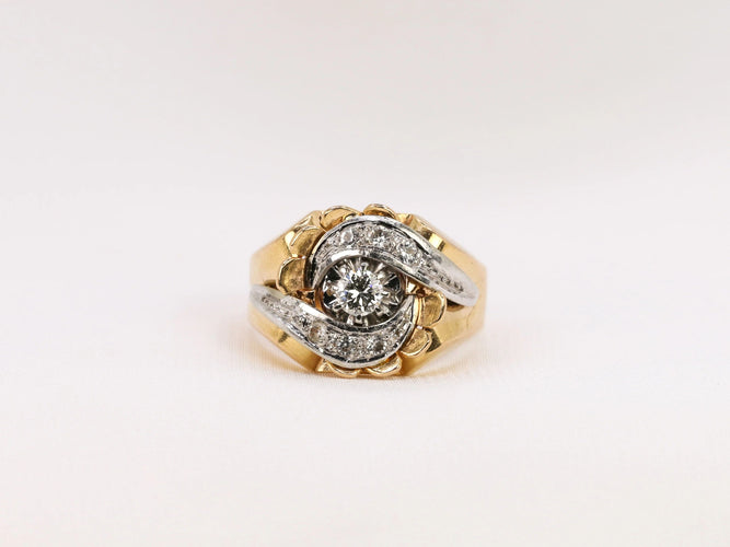 Bague Bague Tank en or et diamants 58 Facettes 446