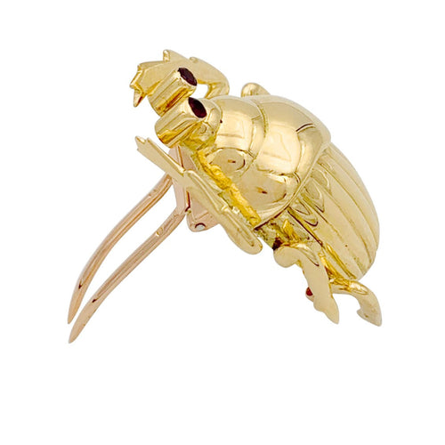 Broche Clip Scarabée or jaune. 58 Facettes 32169