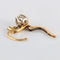 Boucles d'oreilles Dormeuses Art Déco 2 ors et pierres blanches 58 Facettes