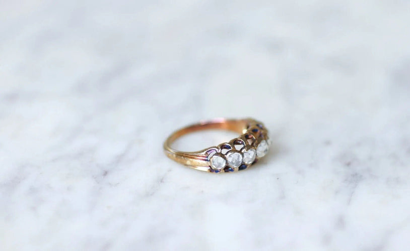Bague Bague jarretière, diamants taillés rose 58 Facettes