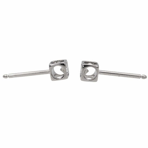 Boucles d'oreilles Dinh Van Boucles d'oreilles Puces Le Cube Or blanc Diamant 58 Facettes 2921979RV