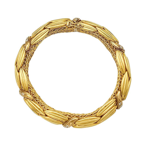 Bracelet Bracelet Lalaounis "Epis" en or jaune et diamants. 58 Facettes 31911