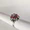 Bague 52 Bague motifs floraux en or blanc Diamant et rubis 58 Facettes 5592