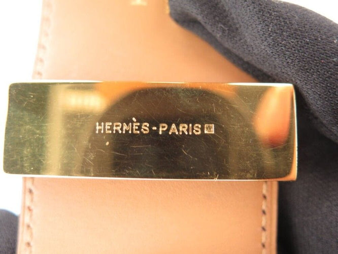 Bracelet bracelet HERMES collier de chien medorcuir swift orange dore 58 Facettes 254417