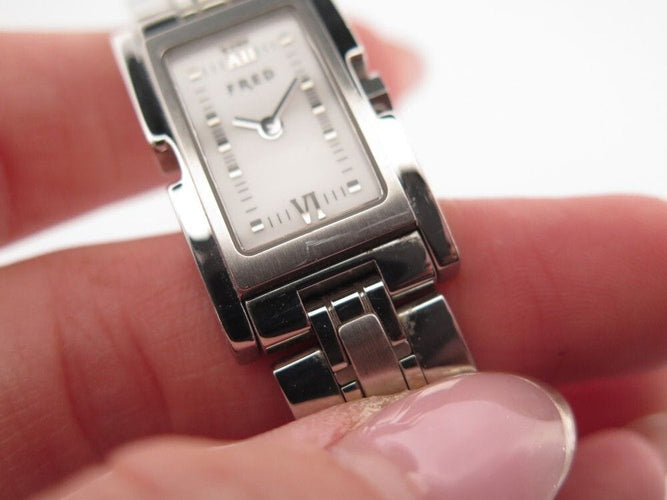 Montre montre FRED 28 mm quartz en acier palladie palladium 58 Facettes 257863