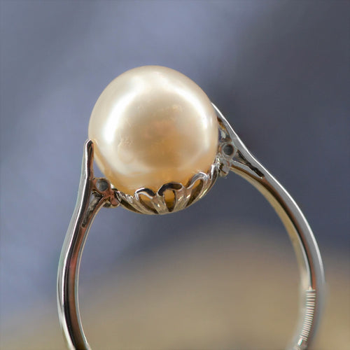 Bague 53 Bague ancienne perle de culture en solitaire 58 Facettes 18-196