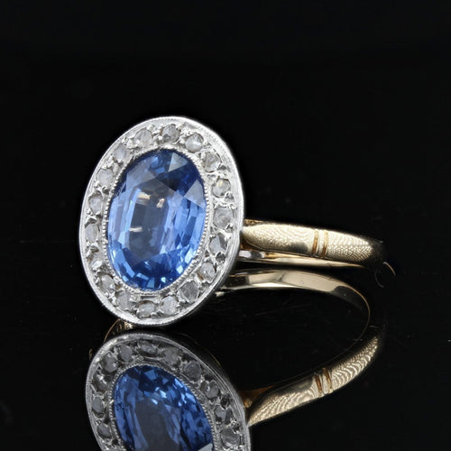 Bague 54 Bague ancienne saphir et diamants 58 Facettes 22-171