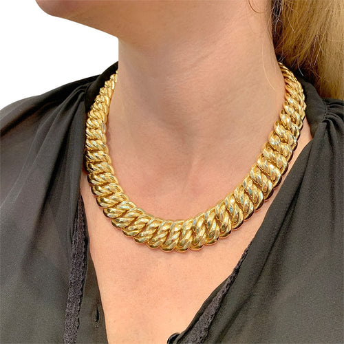 Collier Collier maille américaine or jaune. 58 Facettes 31396