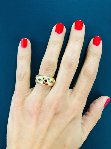 Bague Cartier - Bague "Byzantine" anneau en pierres de couleurs 58 Facettes 0