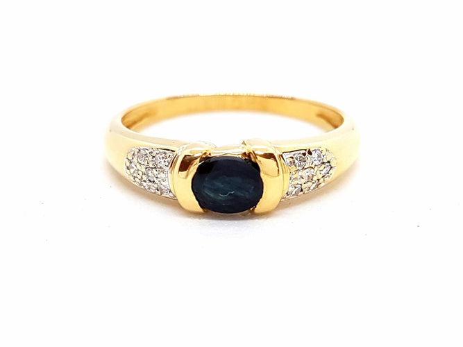 Bague 53 Bague Or jaune Saphir 58 Facettes 06508CD