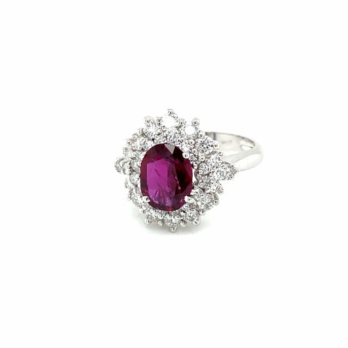 Bague Bague en grappe de diamants rubis de 1,94 carat certifiée par le domaine 58 Facettes