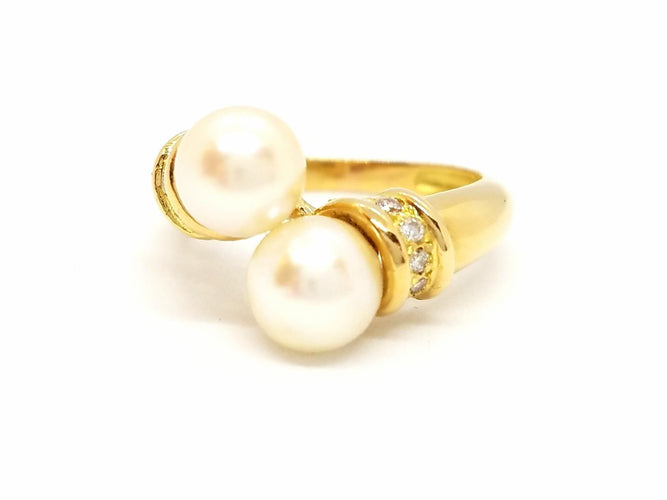 Bague 54 Bague Toi et Moi Or jaune Diamant 58 Facettes 731405CN