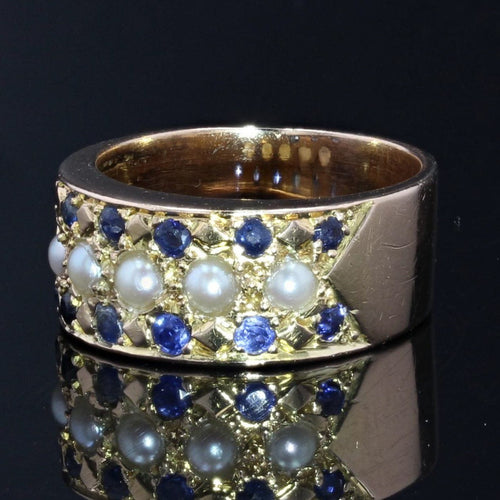 Bague 51 Bague perles fines saphirs ancienne 58 Facettes 21-293