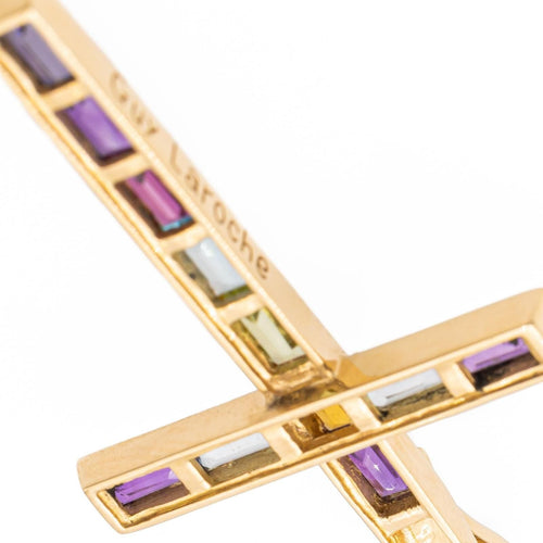 Pendentif Guy Laroche Pendentif Croix Or jaune Améthyste 58 Facettes 2270798CN