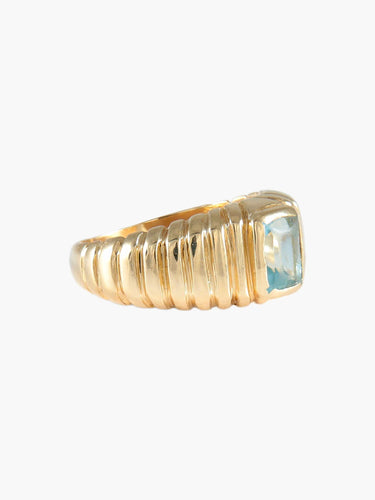 Bague Or Jaune / Aigue-marine / 49 BAGUE OR & AIGUE-MARINE 58 Facettes BO/220011 STA