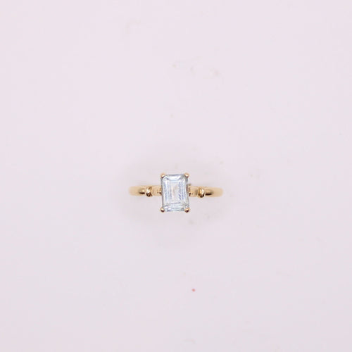 Bague Bague Aigue-marine Or jaune 58 Facettes