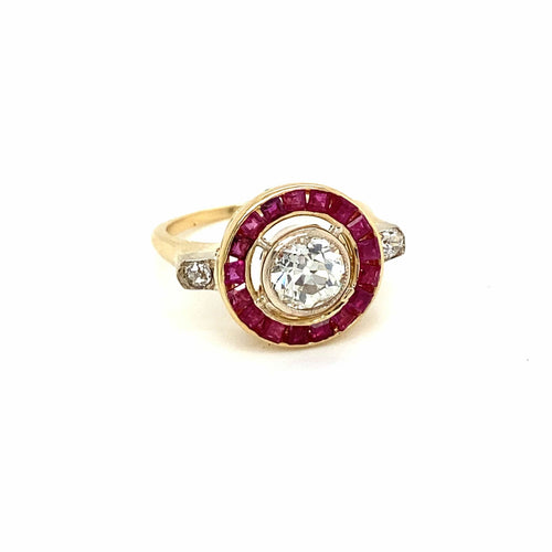 Bague Bague Art Déco Rubis Diamant 58 Facettes