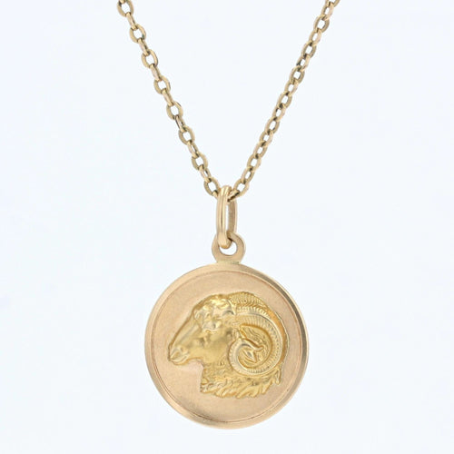 Pendentif Médaille Bélier or jaune 58 Facettes CVP43